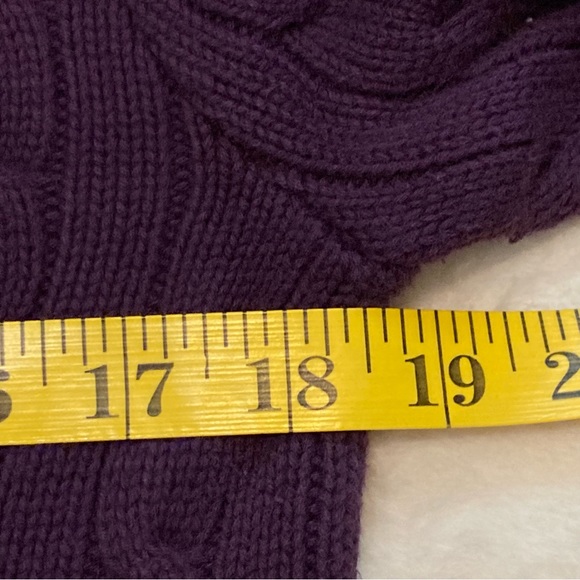 Polo Ralph Lauren Purple Cable V Neck Sweater L - Picture 9 of 11